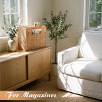Divided Rattan Magazine Basket