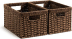 Natural Water Hyacinth Shelf Baskets - Set of 2