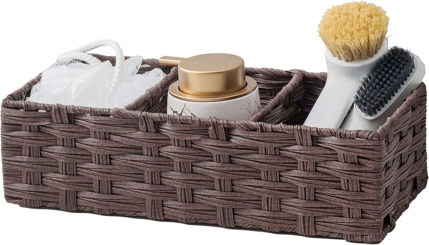 Divided Wicker Toilet Tank Basket