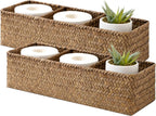 Water Hyacinth Toilet Tank Baskets - Set of 2