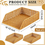 Woven A4 Desk Paper Trays - Set of 2