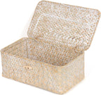 Small Seagrass Shelf Basket with Lid