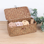 Small Seagrass Shelf Basket with Lid