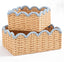 Blue Scalloped Wicker Baskets - Set of 2