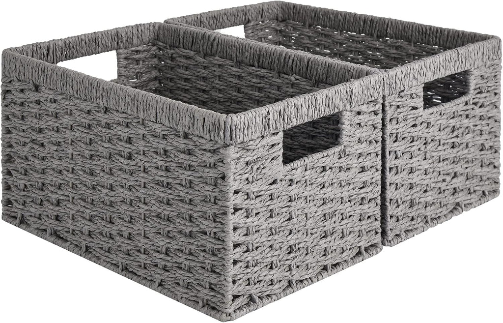 Medium Water Hyacinth Storage Baskets - Set of 2