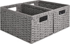 Natural Water Hyacinth Shelf Baskets - Set of 2