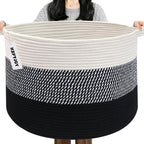 Cesta de manta tejida grande