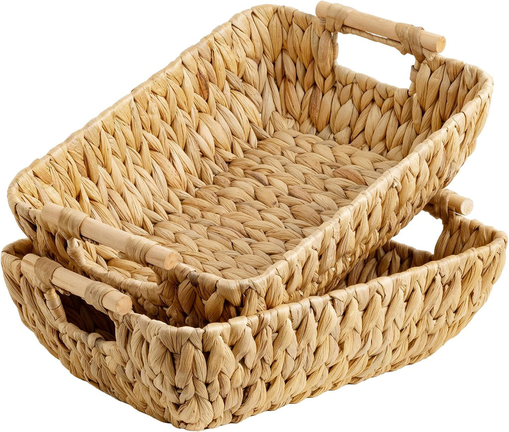 Large Water Hyacinth Storage Baskets - Set of 2
