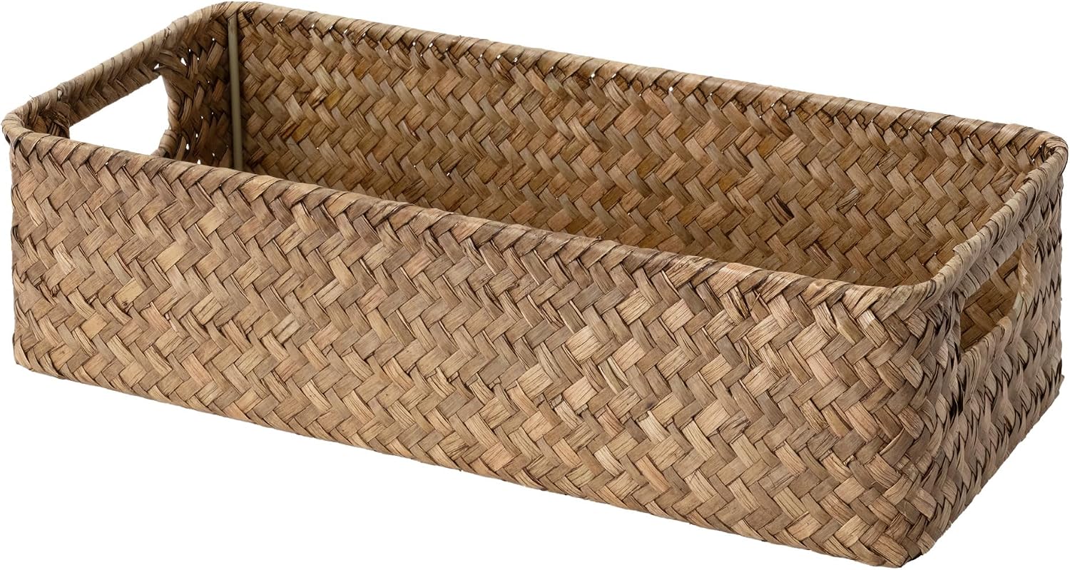 Water Hyacinth Toilet Paper Basket with Handles