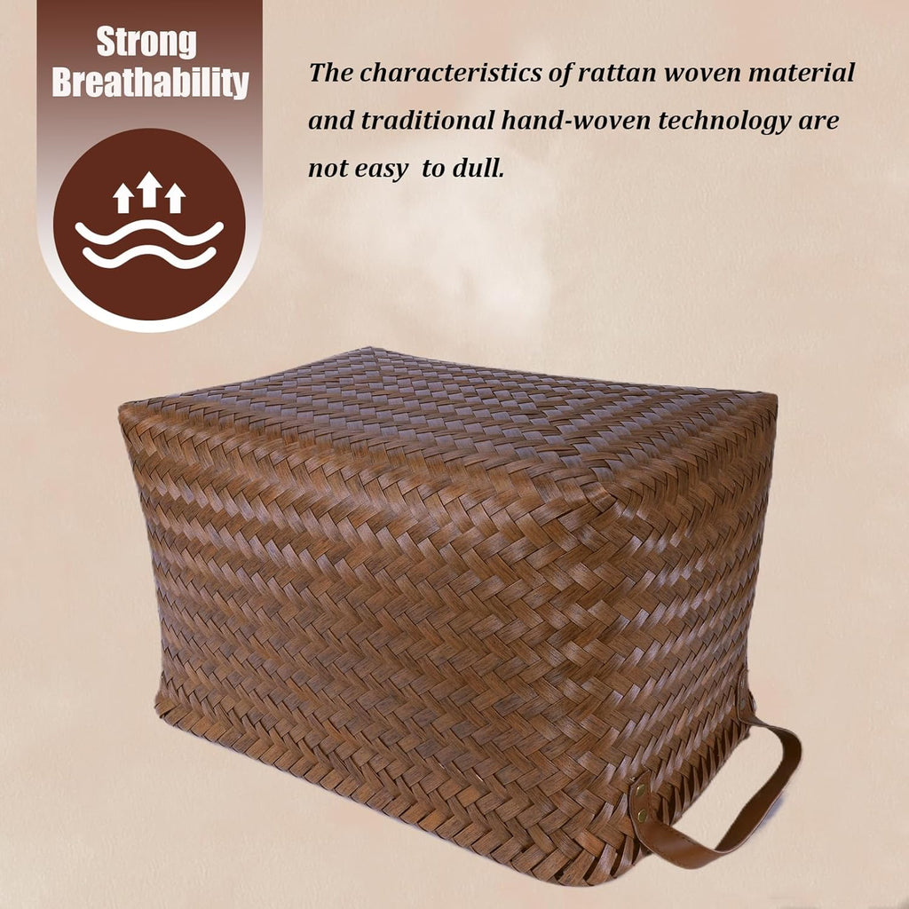 Large Handwoven Laundry Baskets - Set of 4