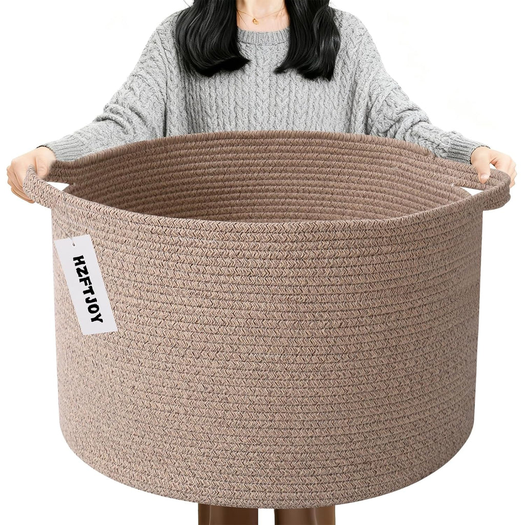 Cesta de manta tejida grande