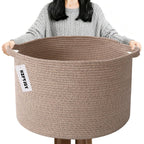 Cesta de manta tejida grande