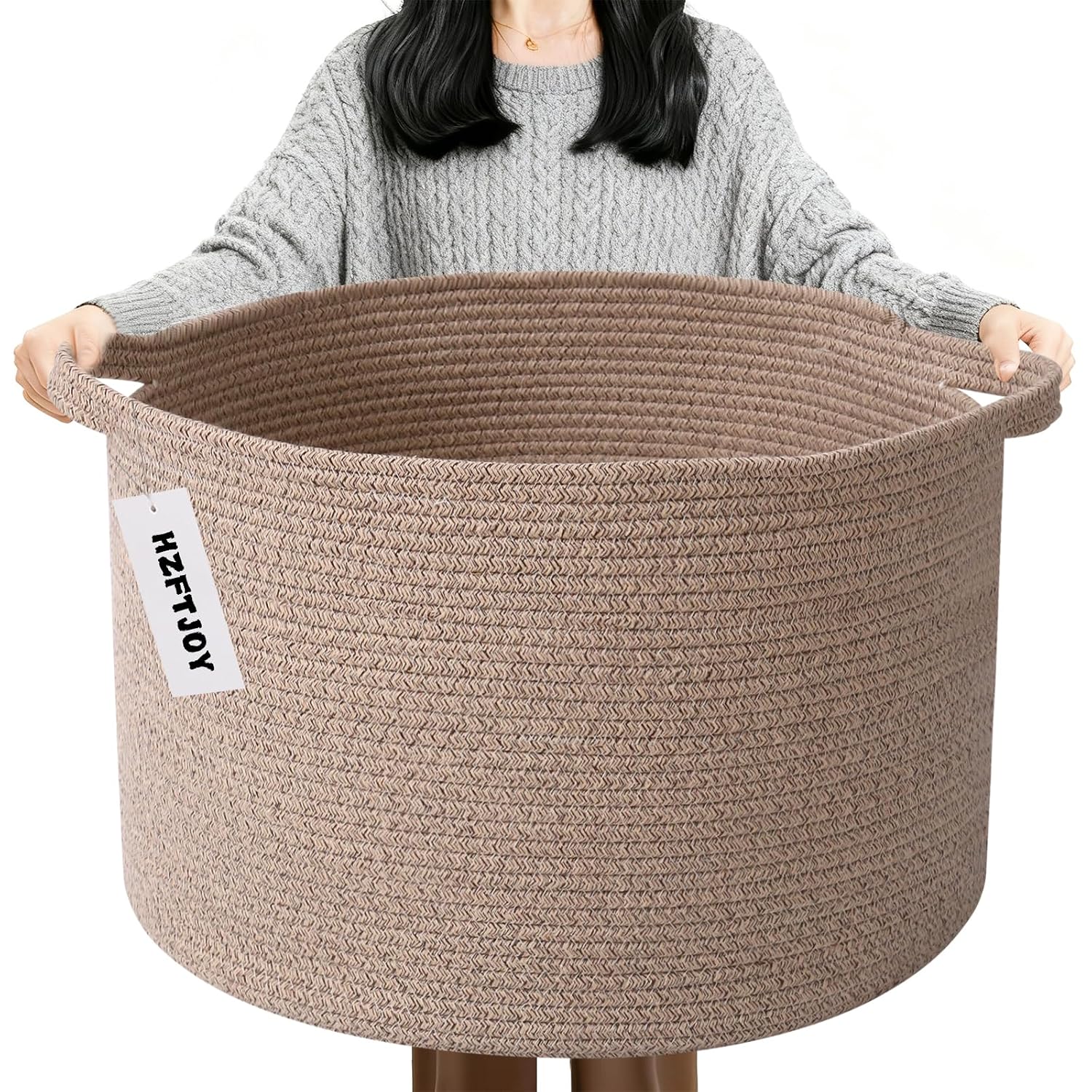 Cesta de manta tejida grande