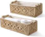 Ivory Boho Macrame Storage Baskets - Set of 2