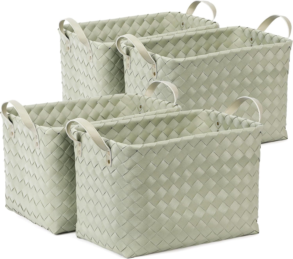 Large Handwoven Laundry Baskets - Set of 4