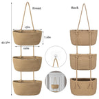Three-Tier Wall-Mounted Woven Basket