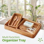 Rattan Serving Trays - Set of 3