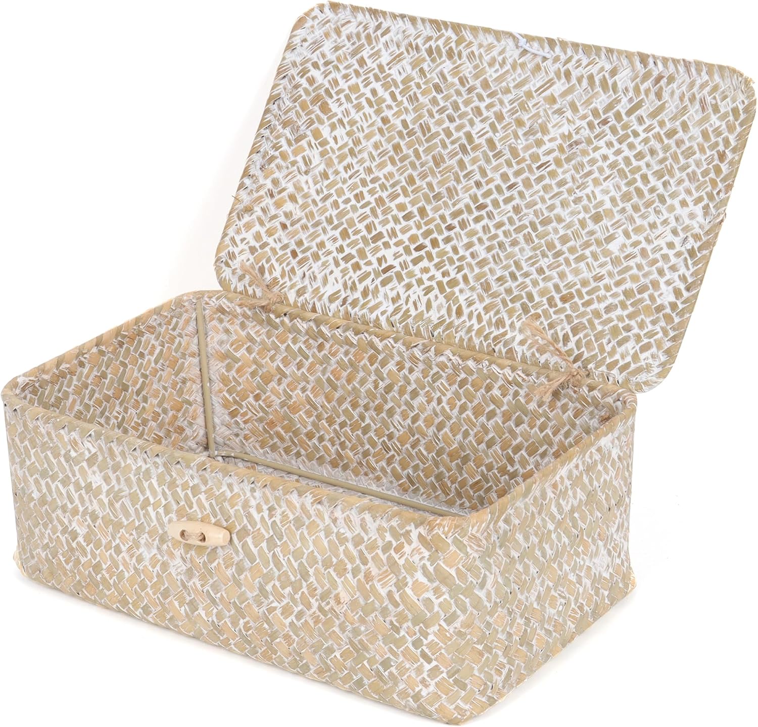 Small Seagrass Shelf Basket with Lid