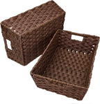 Large Waterproof Wicker Storage Baskets - Set of 2