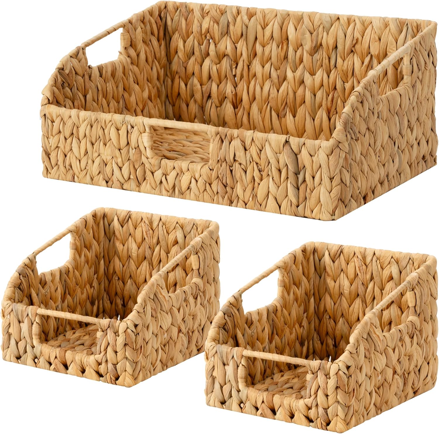 Water Hyacinth Pantry Baskets - Set of 2