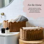 Mocha Scalloped Nursery Baskets - Set of 2
