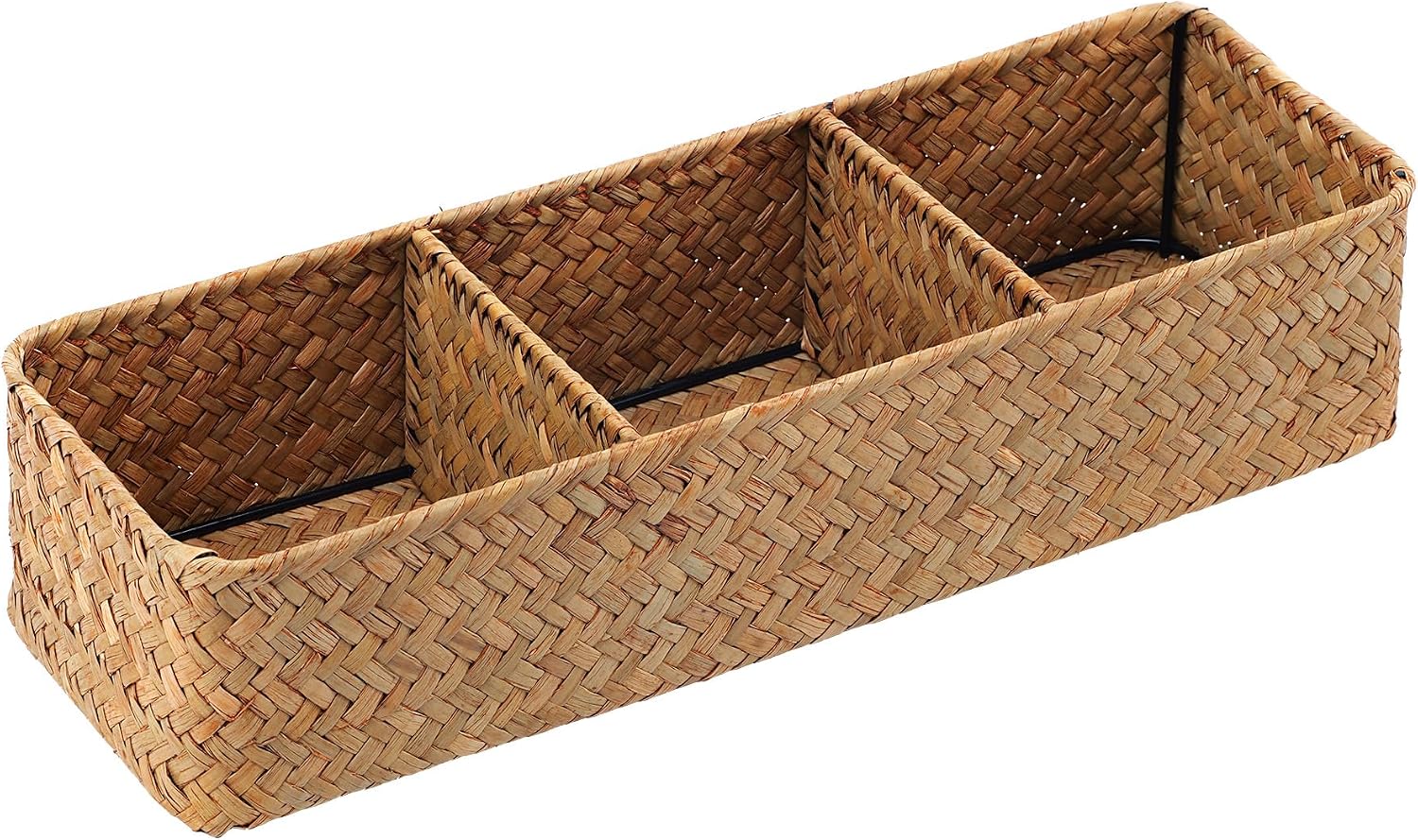 Four-Section Seagrass Tea & Sugar Organizer