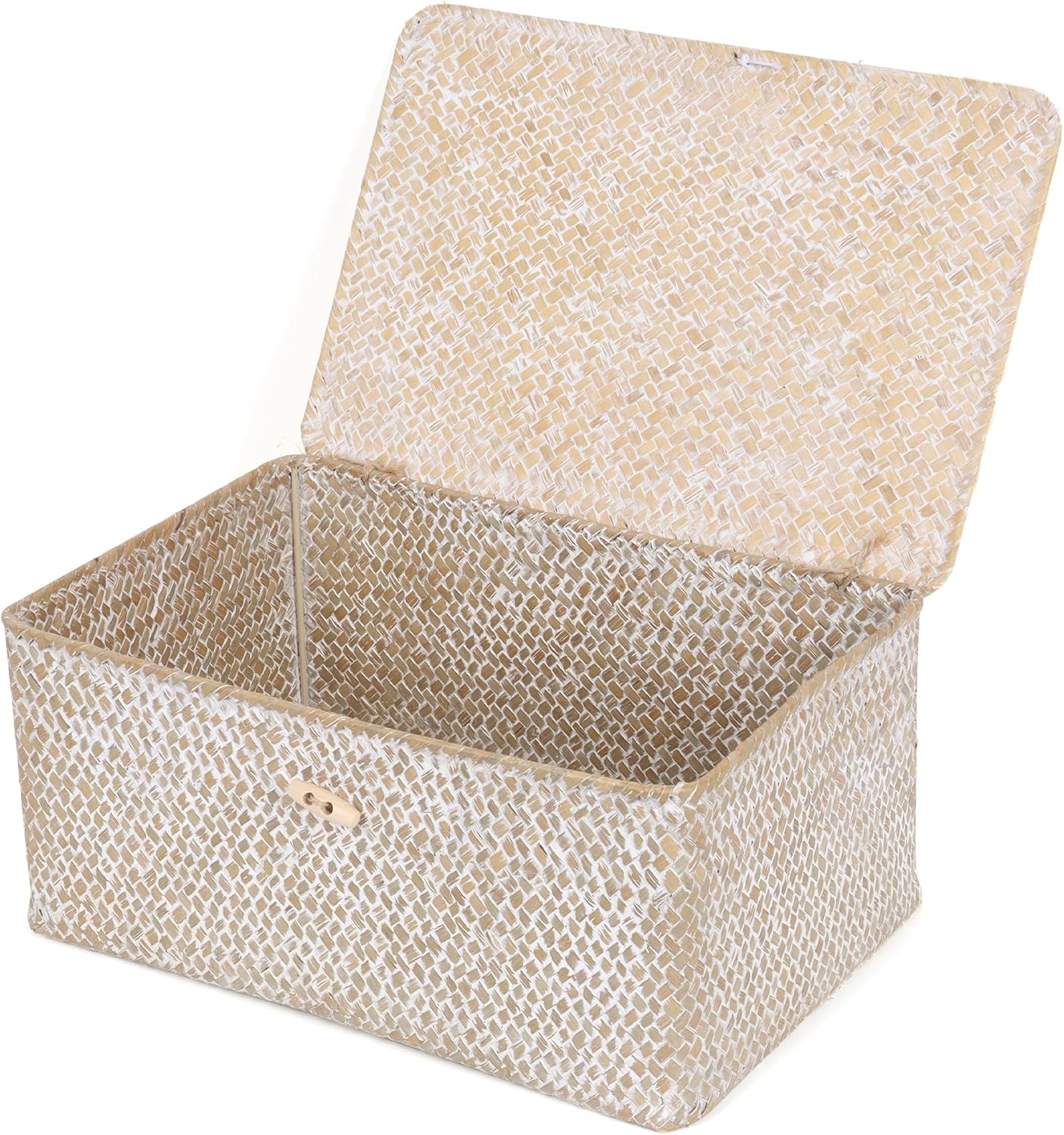 Small Seagrass Shelf Basket with Lid