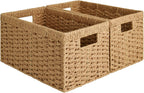 Natural Water Hyacinth Shelf Baskets - Set of 2