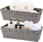 Large Waterproof Wicker Storage Baskets - Set of 2