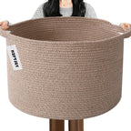 Cesta de manta tejida grande