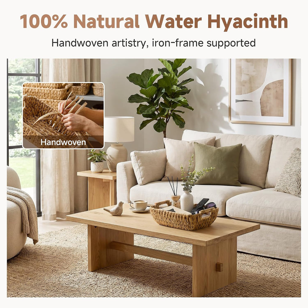 Large Water Hyacinth Storage Baskets - Set of 2