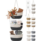 Three-Tier Wall-Mounted Woven Basket