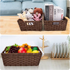 Large Waterproof Wicker Storage Baskets - Set of 2