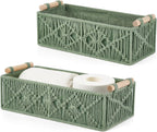 Ivory Boho Macrame Storage Baskets - Set of 2