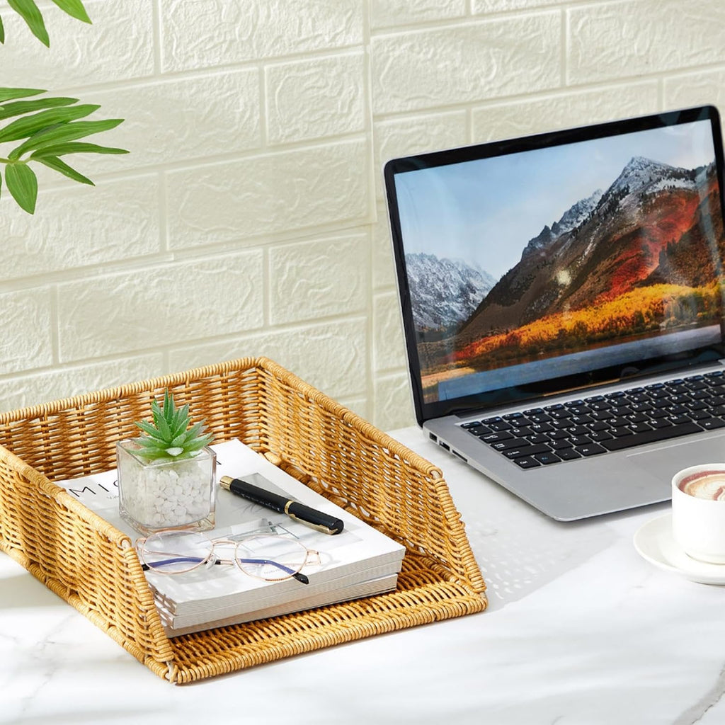 Woven A4 Desk Paper Trays - Set of 2