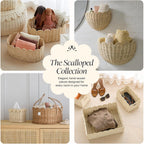 Mocha Scalloped Nursery Baskets - Set of 2