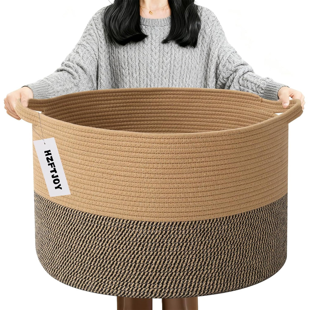 Cesta de manta tejida grande