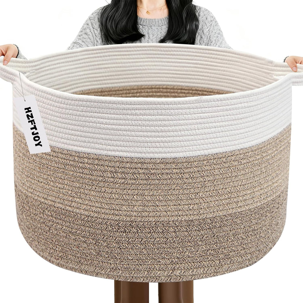 Cesta de manta tejida grande