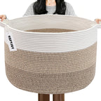 Cesta de manta tejida grande