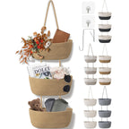 Three-Tier Wall-Mounted Woven Basket
