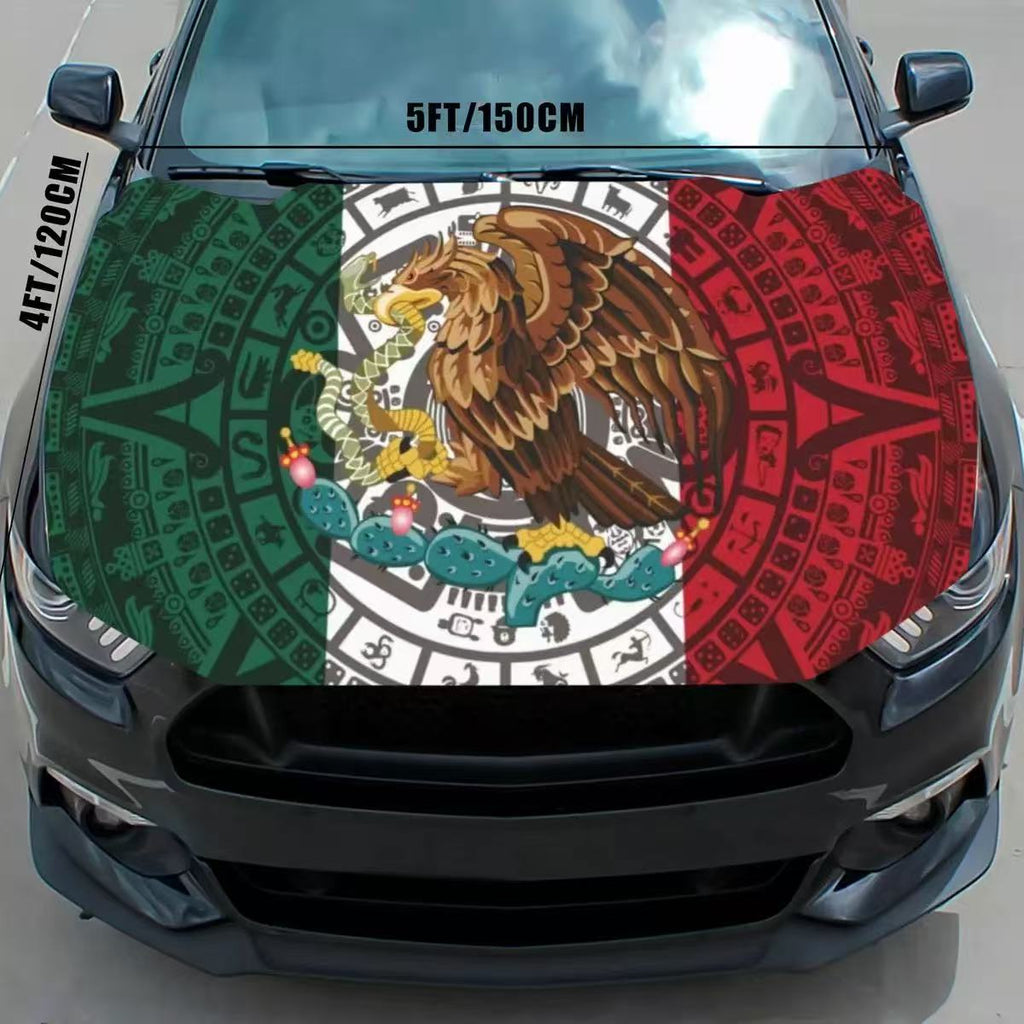 Mexican Flag Aztec Hood Cover