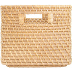 Hand-Woven Natural Rattan Storage Basket - Rectangular Decorative Woven