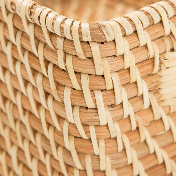 Hand-Woven Natural Rattan Storage Basket - Rectangular Decorative Woven