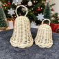 Natural Rattan Christmas Bell Ornament – Handwoven Hanging Holiday Decoration for Tree, Door & Home Decor-cc-091708
