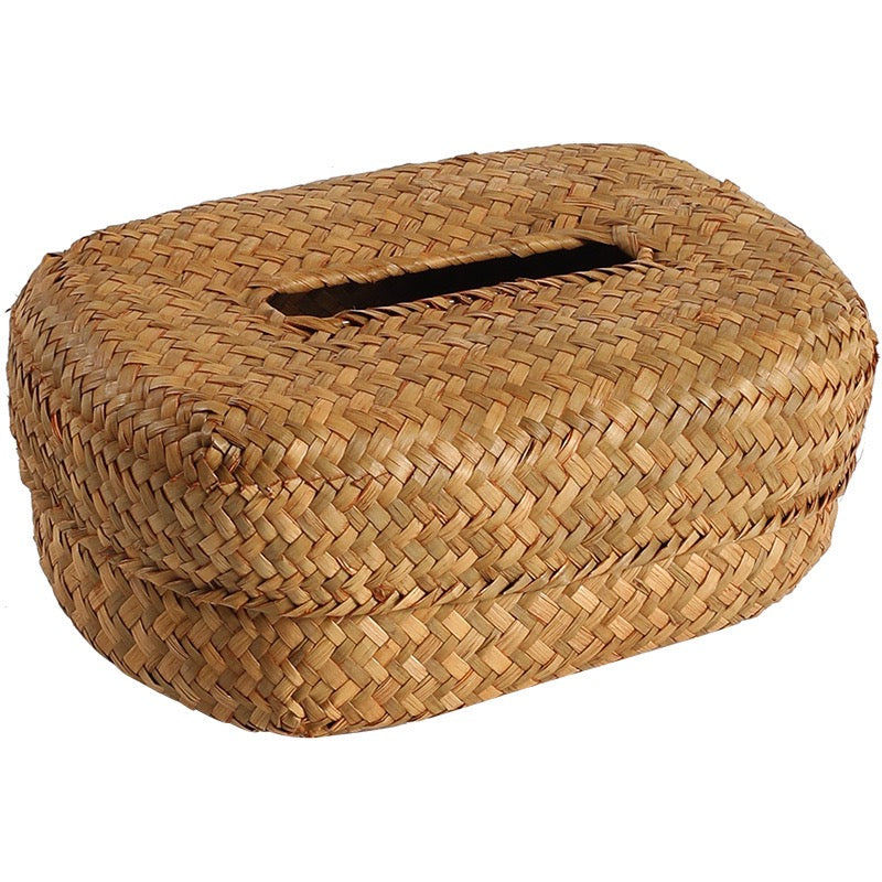 Woven Tissue Box Cover – Decorative Tissue Holder for Bathroom, Bedroom & Living Room-091604-cc