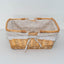 Handwoven Wicker Storage Basket with Floral Liner & Lace Trim, Rectangular Woven Organizer Basket with Foldable Handles for Home Decor -ZENG-091604