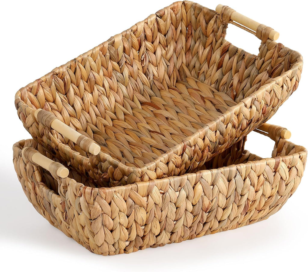 Small Wicker Countertop Baskets - Set of 2
