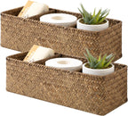 Water Hyacinth Toilet Tank Baskets - Set of 2