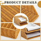 Woven A4 Desk Paper Trays - Set of 2