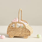 Handwoven Car Shaped Basket with Handle – Easter Gift Basket, Kids Toy & Nursery Storage Organizer-cc-092001
